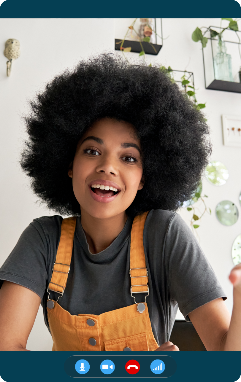 Student in video call
